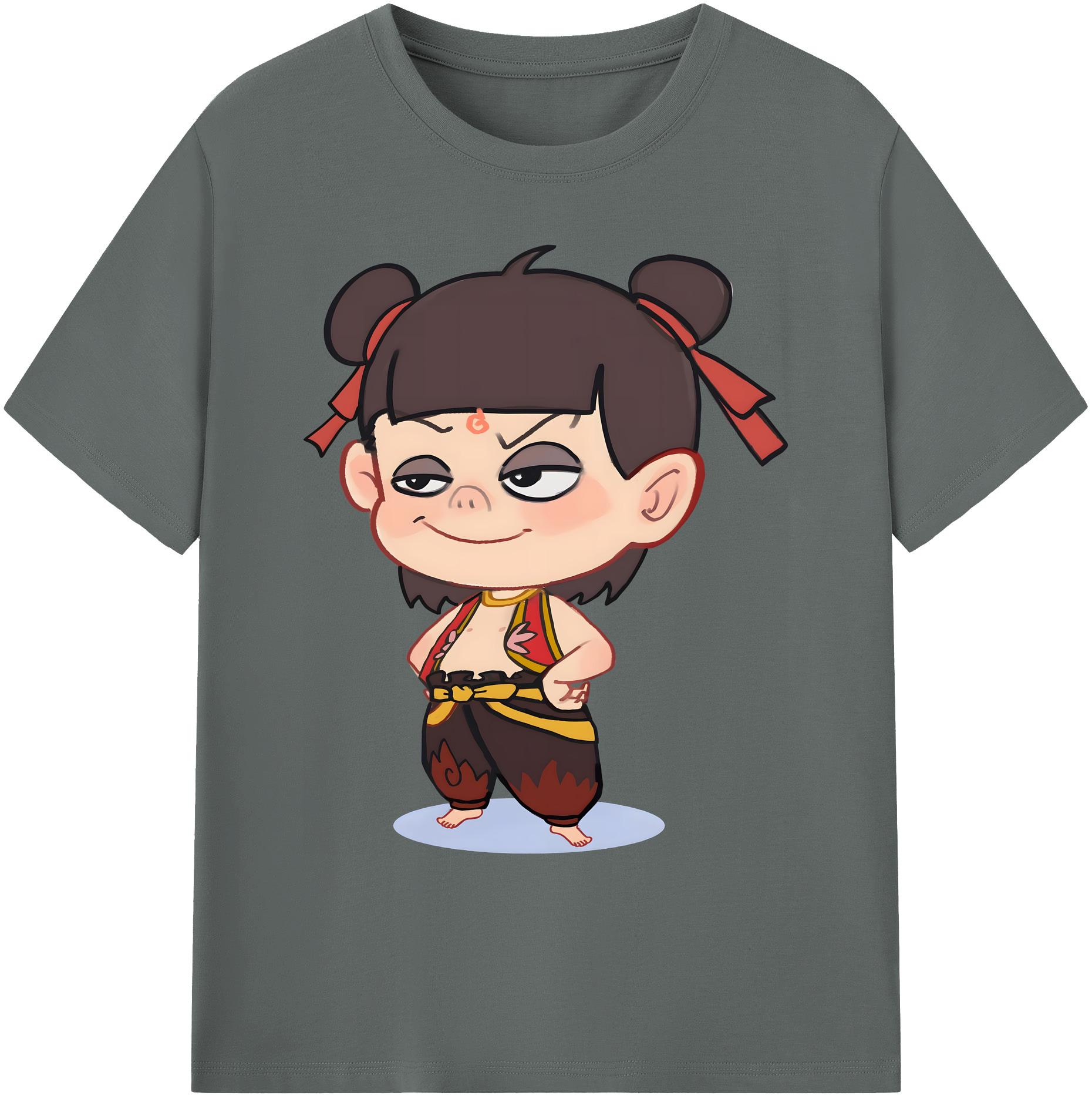 （画像用） Ne Zha 2 ナタ 魔童の大暴れ 綿100％ メンズ半袖Tシャツ｜肌触りやわらか＆通気性